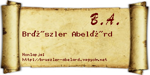 Brüszler Abelárd névjegykártya